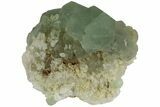 Green Fluorite with Manganese Inclusions on Quartz - Arizona #220908-1